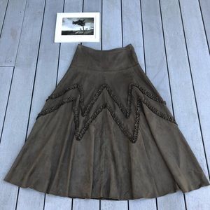 JOSEPH RIBKOFF Vintage Faux Suede A-line skirt, 4